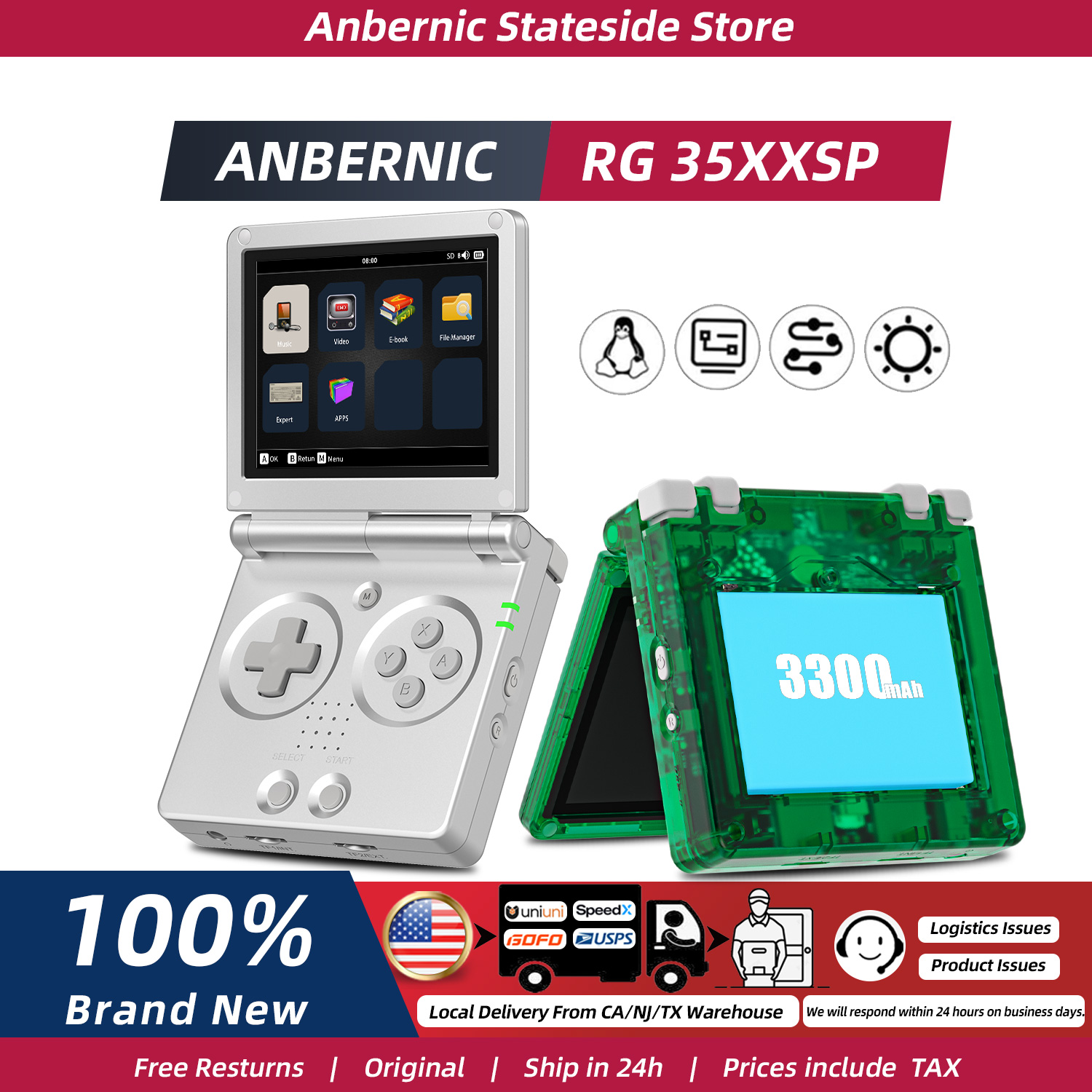Gaming Console Years - ANBERNIC RG35XXSP Flip, console di gioco