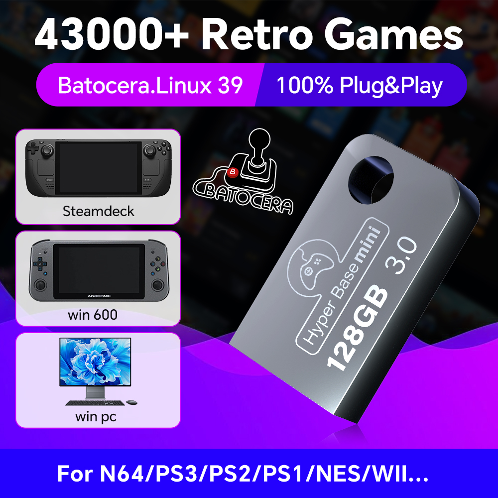 Gaming Console Station - Batocera 128G Chiavetta USB per Windows