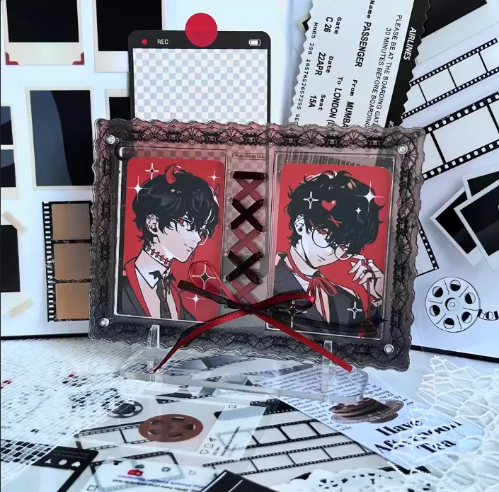 Gaming Card Holder - Nastro in pizzo sfumato Cornice acrilica